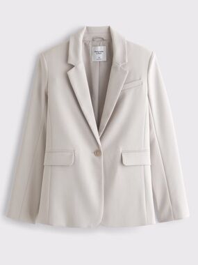 Abercrombie & Fitch Cream women’s classic suiting blazer